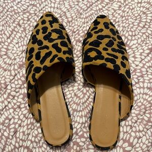 Qupid Black and Tan Leopard Mules
